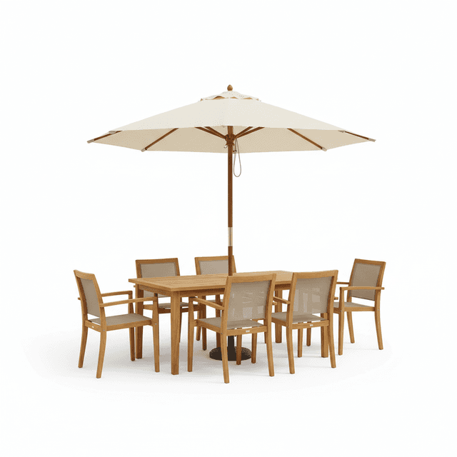 Juego de muebles de teca para patio